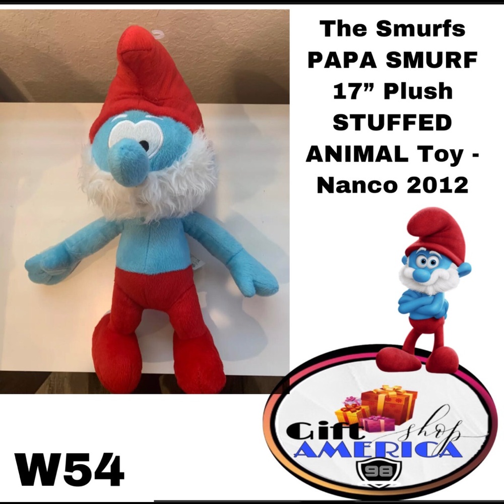 The Smurfs PAPA SMURF 17” Plush STUFFED ANIMAL Toy